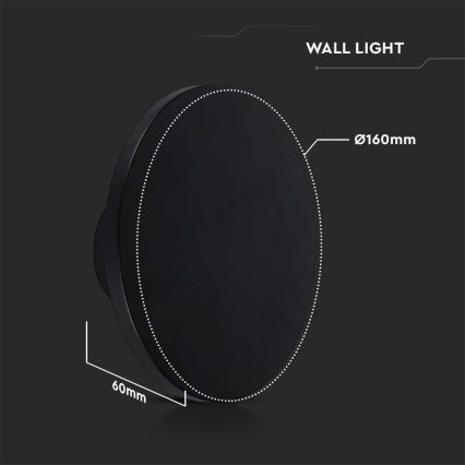 Iluminação de parede exterior LED LED/12W/230V 4000K IP65 preto