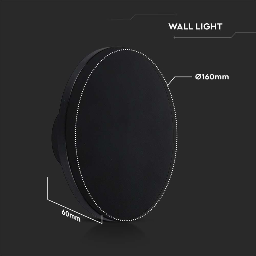 Iluminação de parede exterior LED LED/12W/230V 4000K IP65 preto