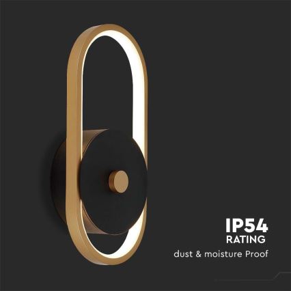 Iluminação de parede exterior LED LED/15W/230V IP54 3000K latão