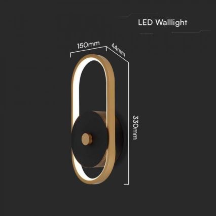 Iluminação de parede exterior LED LED/15W/230V IP54 4000K latão