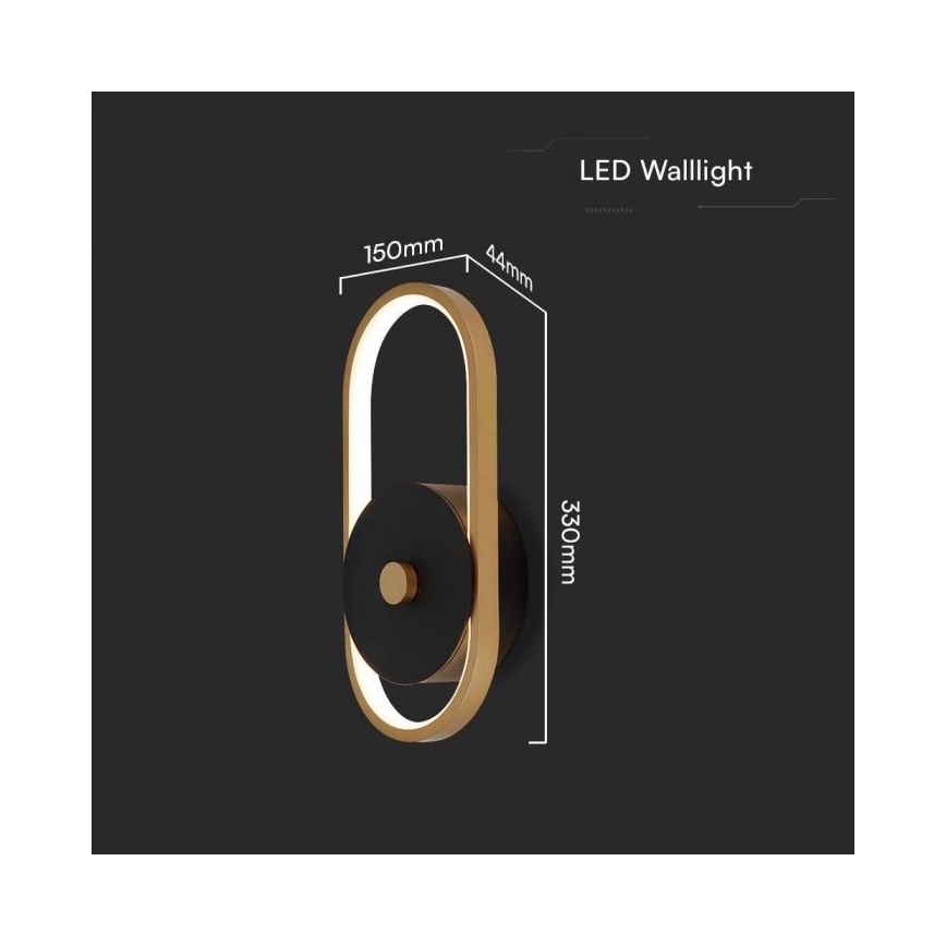 Iluminação de parede exterior LED LED/15W/230V IP54 4000K latão