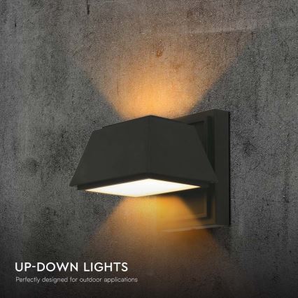 Iluminação de parede exterior LED LED/15W/230V IP65 3000K preto