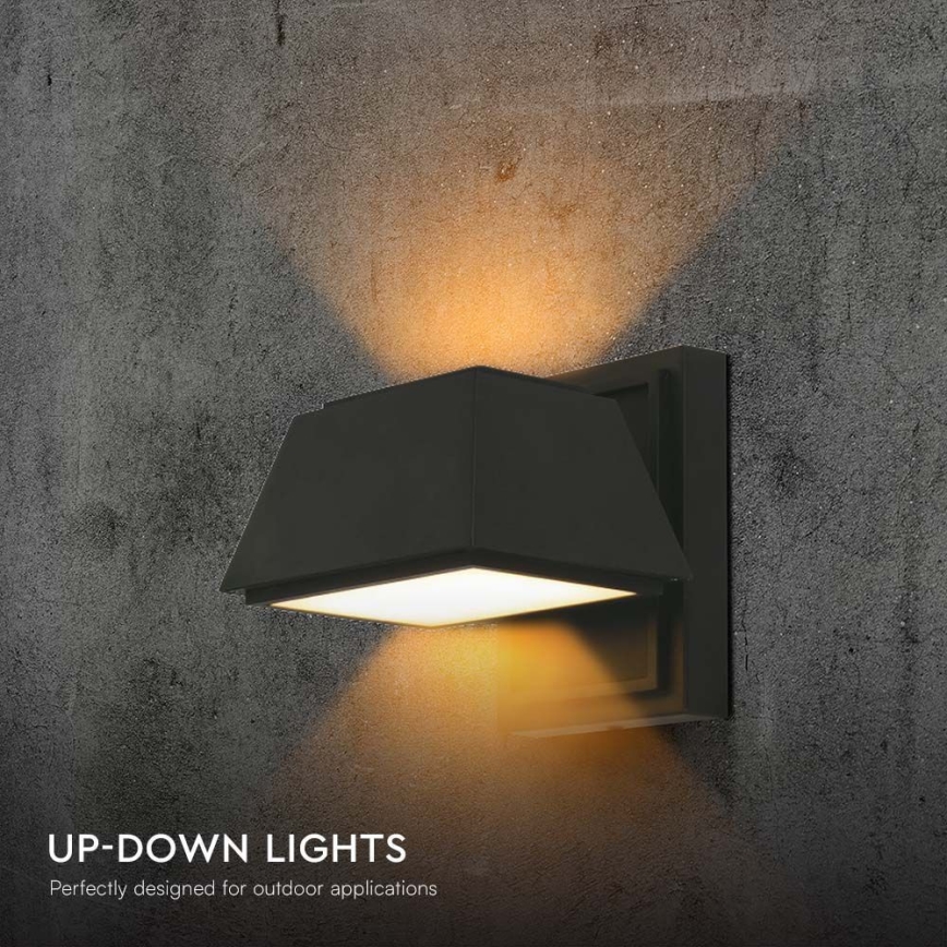 Iluminação de parede exterior LED LED/15W/230V IP65 3000K preto