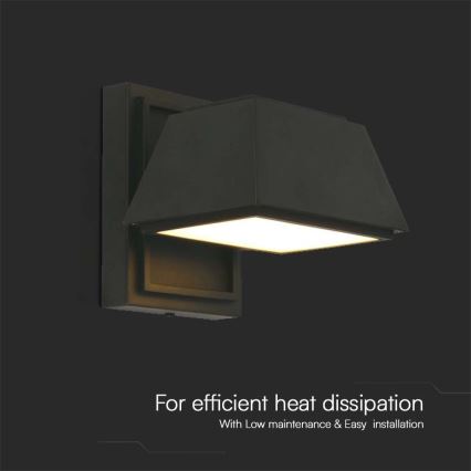 Iluminação de parede exterior LED LED/15W/230V IP65 3000K preto