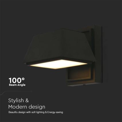 Iluminação de parede exterior LED LED/15W/230V IP65 3000K preto