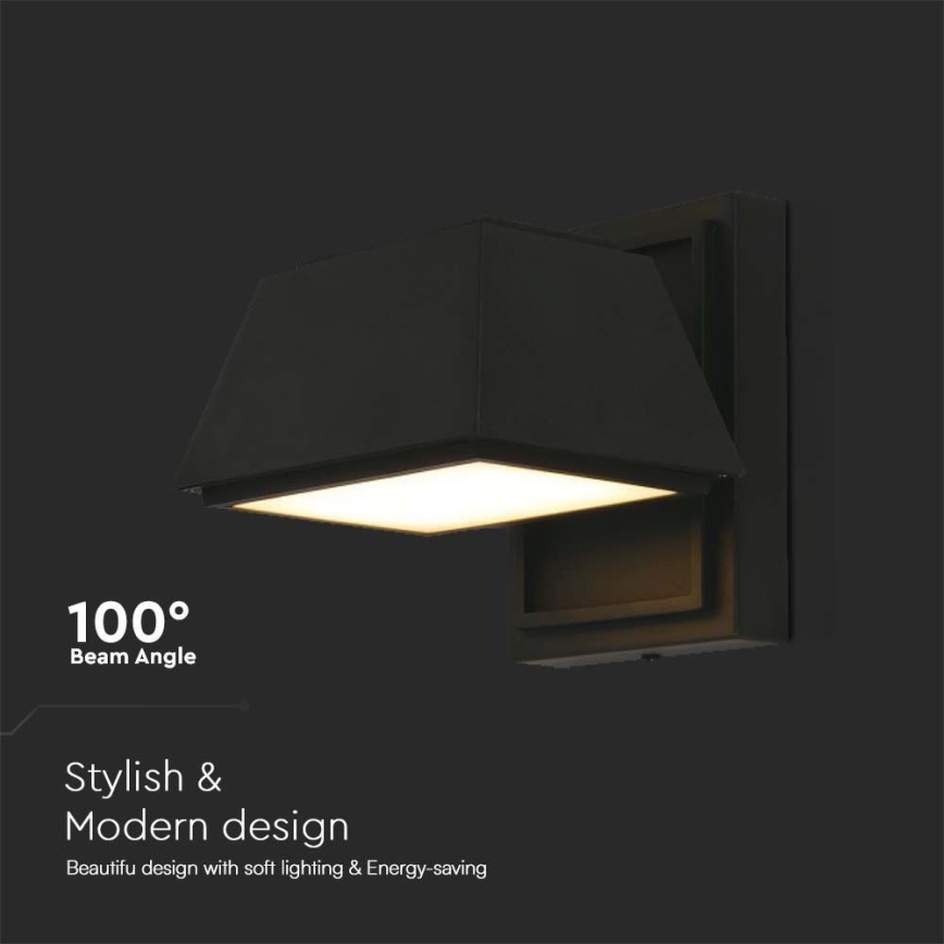 Iluminação de parede exterior LED LED/15W/230V IP65 3000K preto
