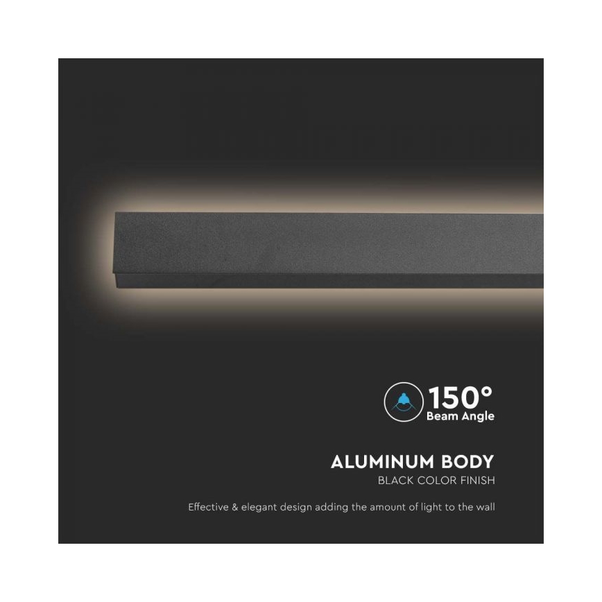 Iluminação de parede exterior LED LED/16W/230V 3000K IP65 preto