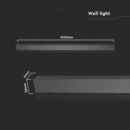 Iluminação de parede exterior LED LED/16W/230V 3000K IP65 preto