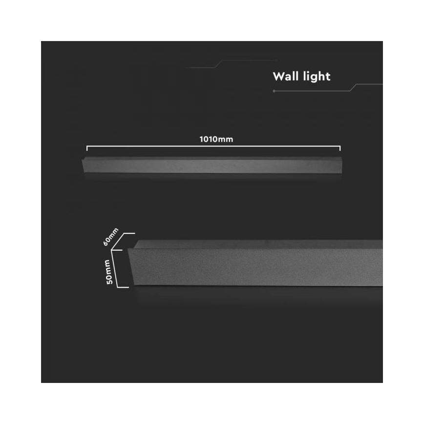 Iluminação de parede exterior LED LED/16W/230V 3000K IP65 preto