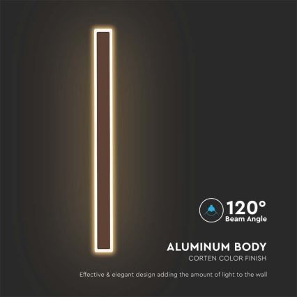 Iluminação de parede exterior LED LED/17W/230V 3000K IP65 castanho