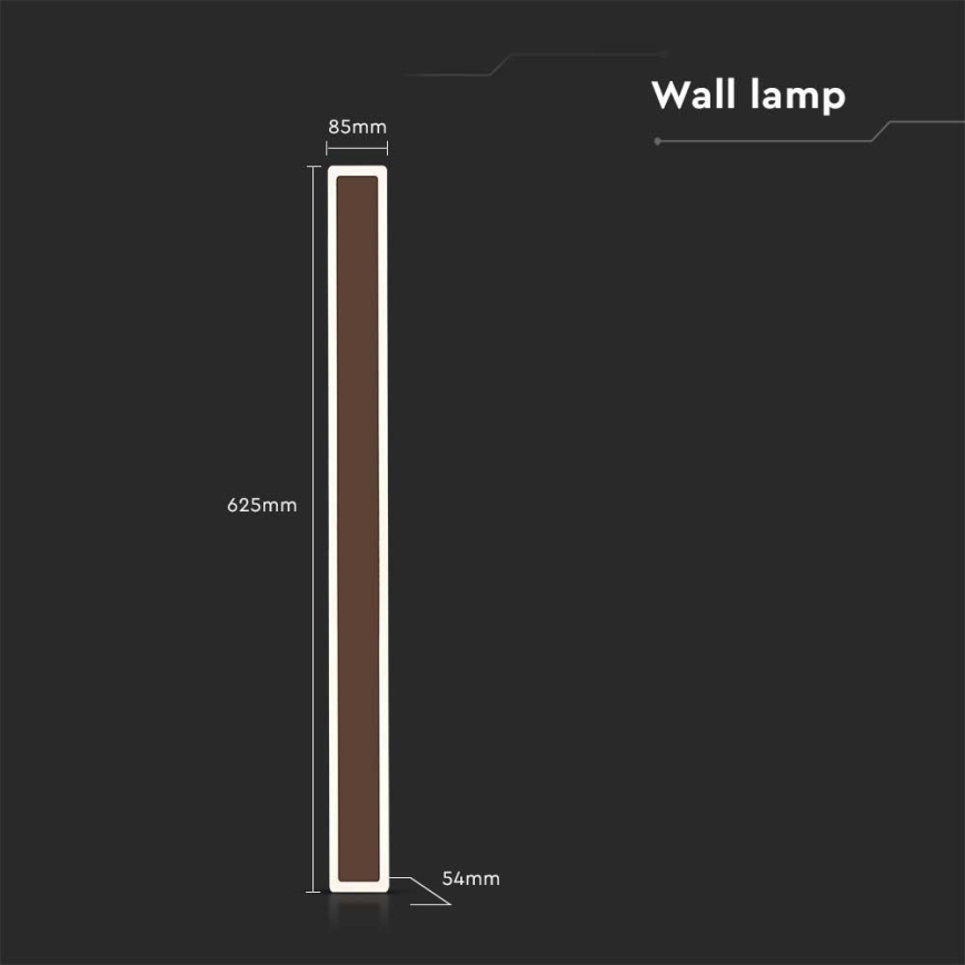 Iluminação de parede exterior LED LED/17W/230V 3000K IP65 castanho