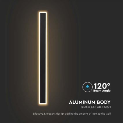 Iluminação de parede exterior LED LED/17W/230V 3000K IP65 preto