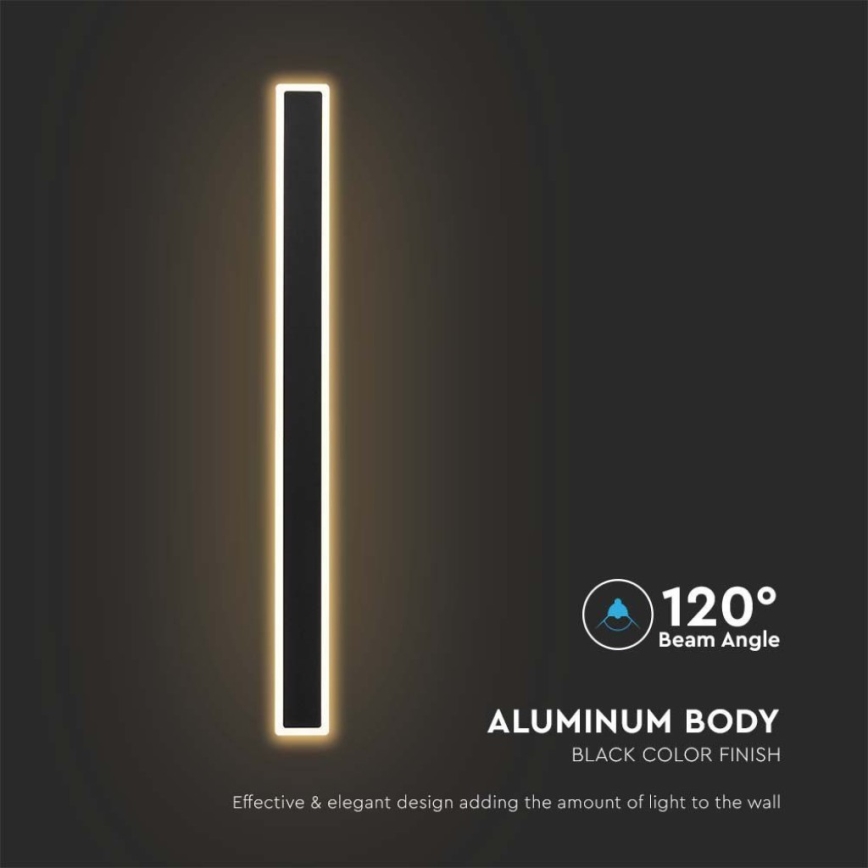 Iluminação de parede exterior LED LED/17W/230V 3000K IP65 preto