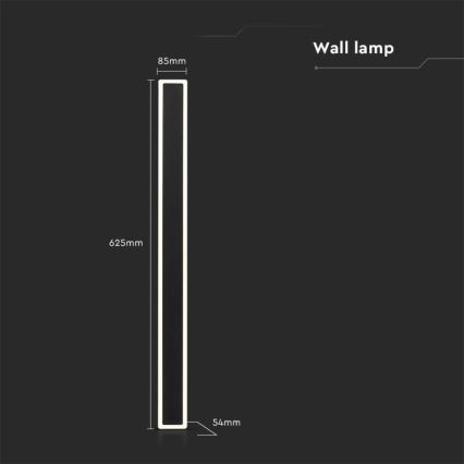 Iluminação de parede exterior LED LED/17W/230V 3000K IP65 preto