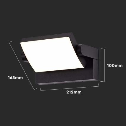 Iluminação de parede exterior LED LED/17W/230V 4000K IP65 preto