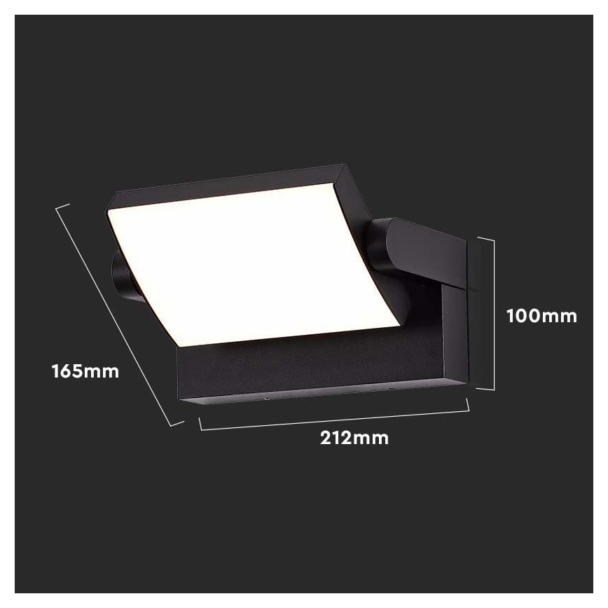 Iluminação de parede exterior LED LED/17W/230V 4000K IP65 preto