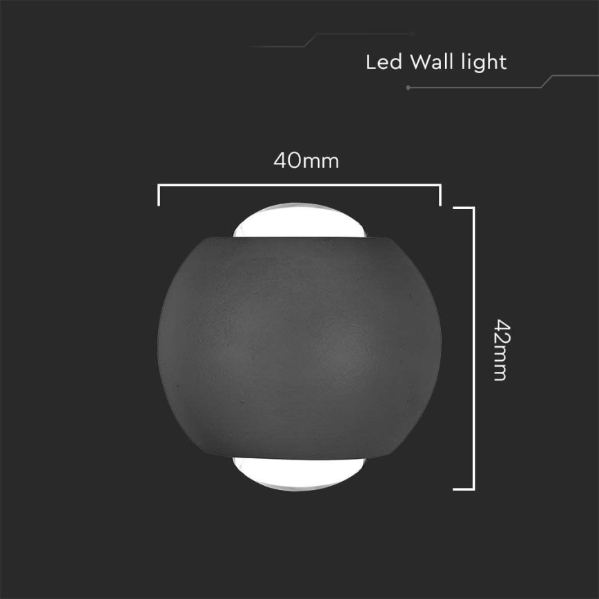 Iluminação de parede exterior LED LED/2W/230V 3000K IP54 preto