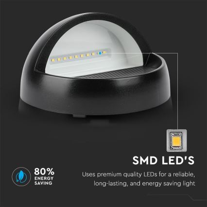 Iluminação de parede exterior LED LED/3W/230V 4000K IP65 preto