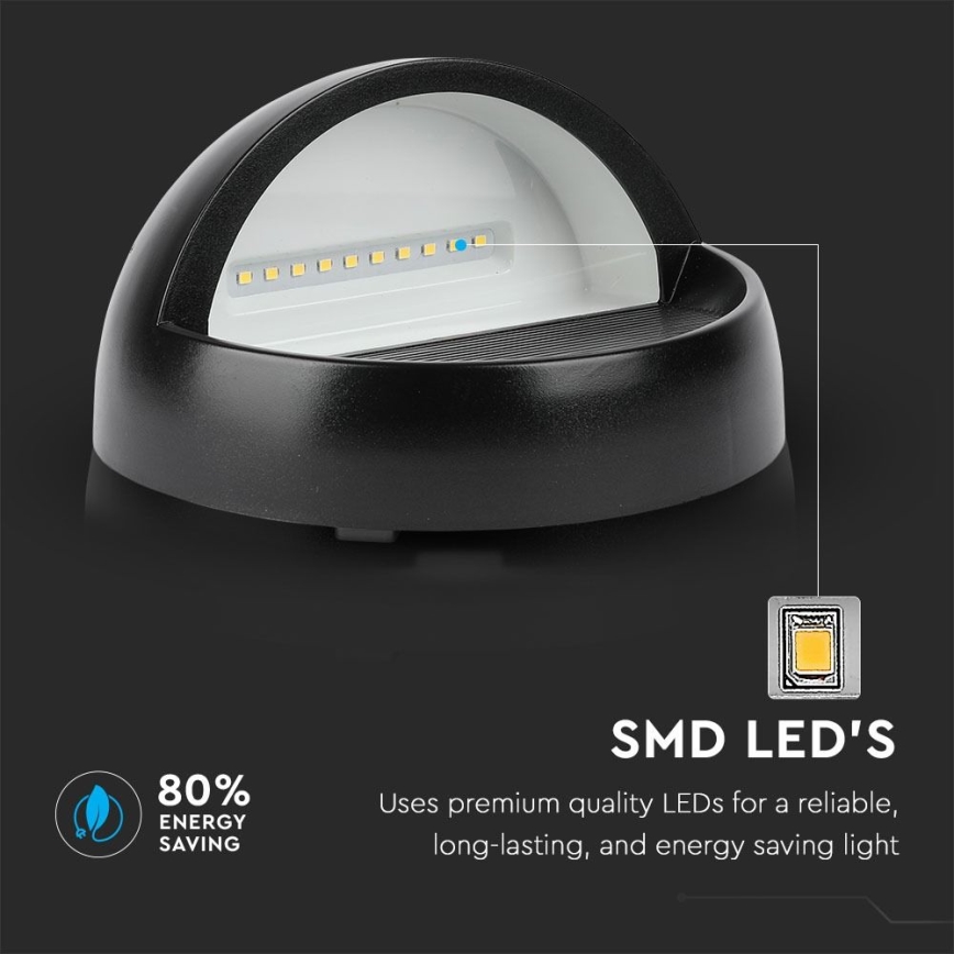 Iluminação de parede exterior LED LED/3W/230V 4000K IP65 preto