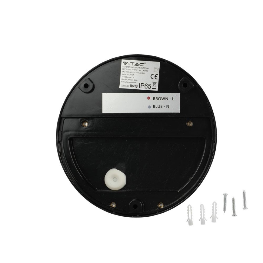 Iluminação de parede exterior LED LED/3W/230V 4000K IP65 preto