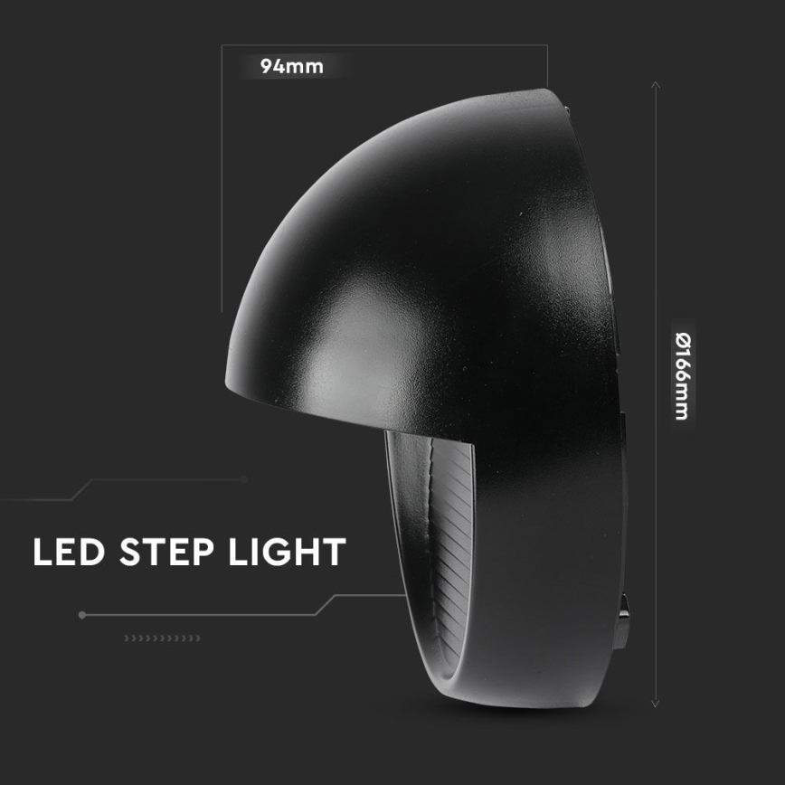 Iluminação de parede exterior LED LED/3W/230V 4000K IP65 preto