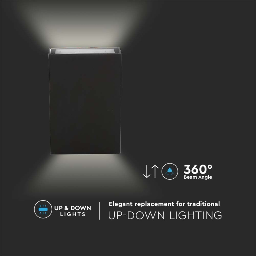 Iluminação de parede exterior LED LED/4W/230V 3000K IP65 preto