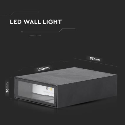 Iluminação de parede exterior LED LED/4W/230V 3000K IP65 preto