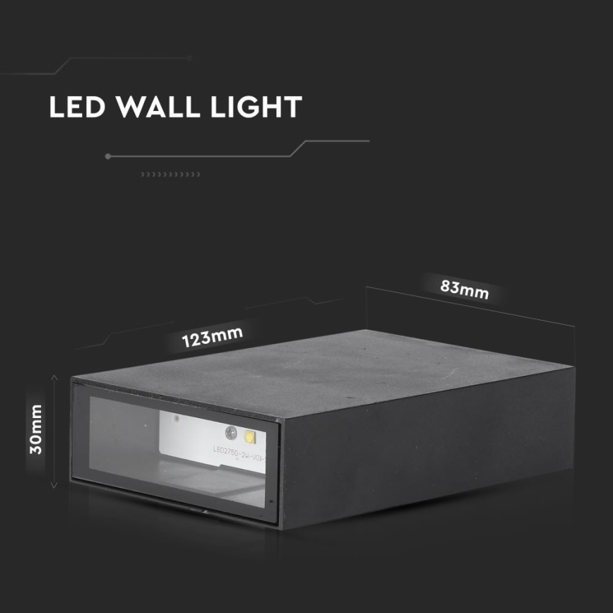 Iluminação de parede exterior LED LED/4W/230V 3000K IP65 preto