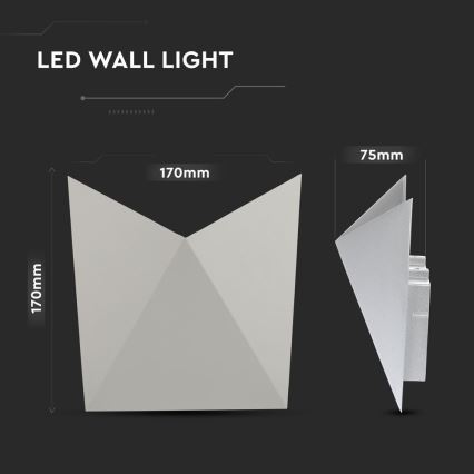 Iluminação de parede exterior LED LED/5W/230V 3000K IP65 cinzento