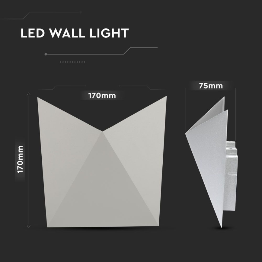 Iluminação de parede exterior LED LED/5W/230V 3000K IP65 cinzento