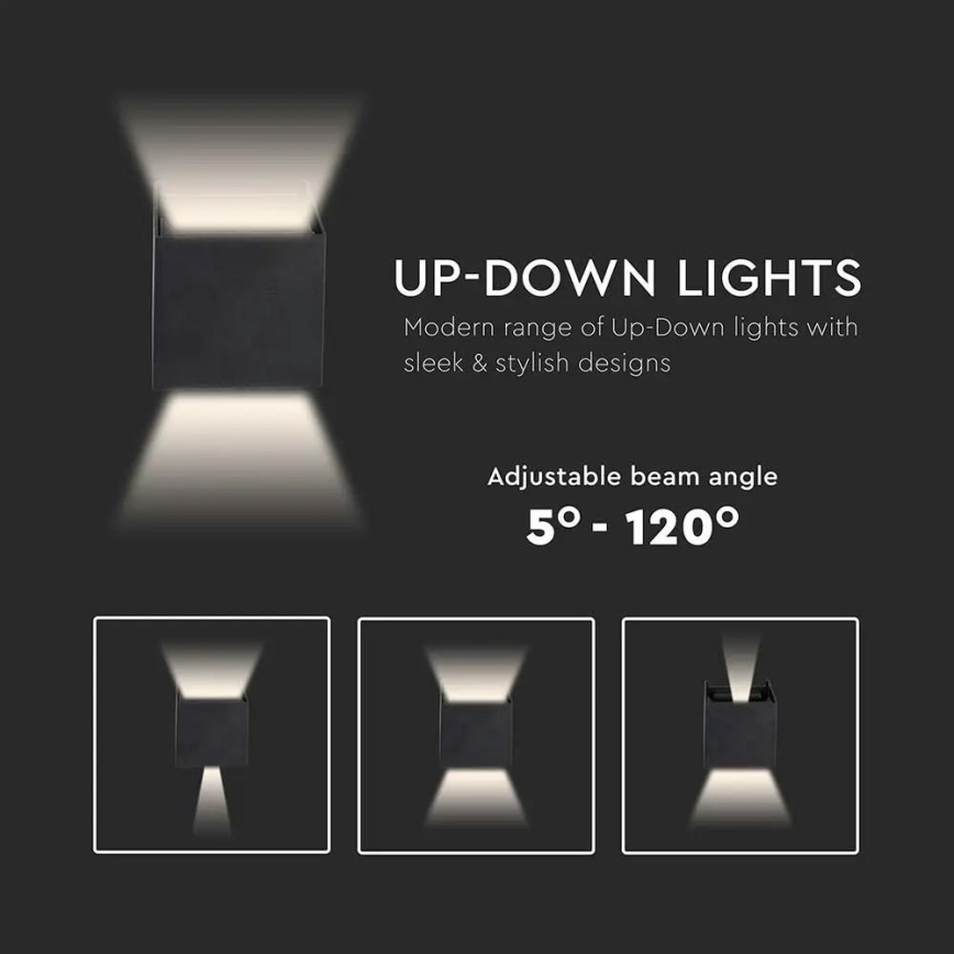 Iluminação de parede exterior LED LED/5W/230V 4000K IP65 preto