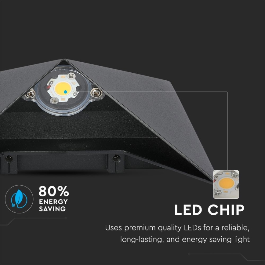 Iluminação de parede exterior LED LED/5W/230V 4000K IP65 preto