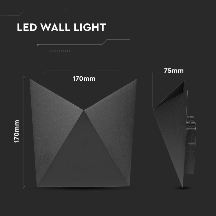 Iluminação de parede exterior LED LED/5W/230V 4000K IP65 preto