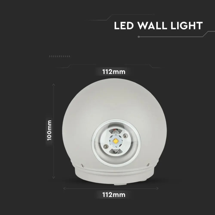 Iluminação de parede exterior LED LED/6W/230V 3000K IP65 cinzento