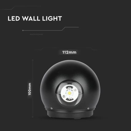 Iluminação de parede exterior LED LED/6W/230V 3000K IP65 preto