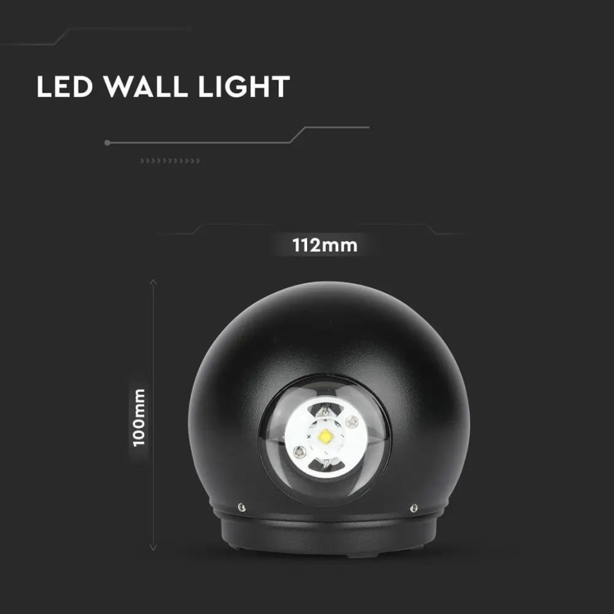 Iluminação de parede exterior LED LED/6W/230V 3000K IP65 preto