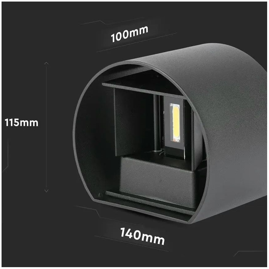 Iluminação de parede exterior LED LED/6W/230V 4000K IP65 preto