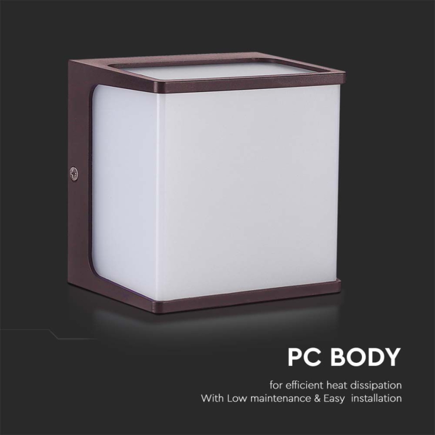 Iluminação de parede exterior LED LED/8W/230V IP65 3000K castanho