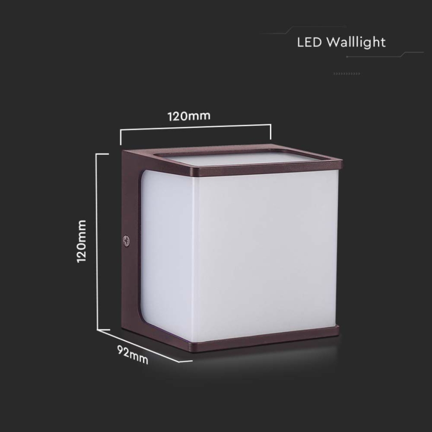 Iluminação de parede exterior LED LED/8W/230V IP65 3000K castanho