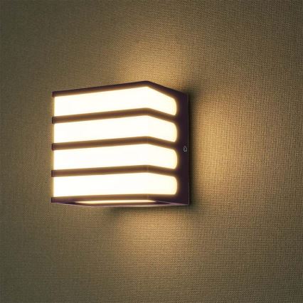 Iluminação de parede exterior LED LED/8W/230V IP65 3000K castanho
