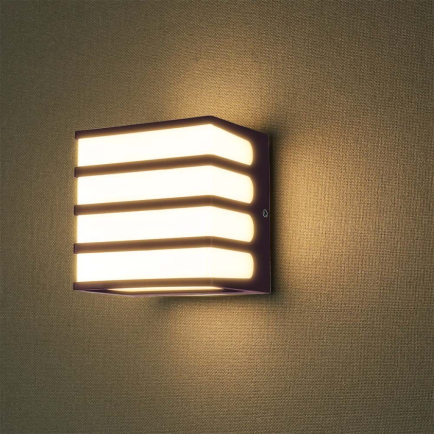 Iluminação de parede exterior LED LED/8W/230V IP65 3000K castanho