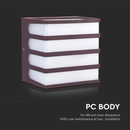 Iluminação de parede exterior LED LED/8W/230V IP65 3000K castanho
