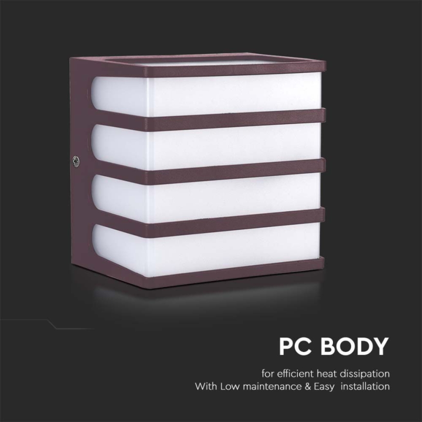 Iluminação de parede exterior LED LED/8W/230V IP65 3000K castanho