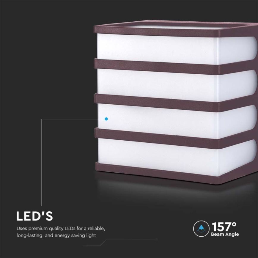 Iluminação de parede exterior LED LED/8W/230V IP65 3000K castanho
