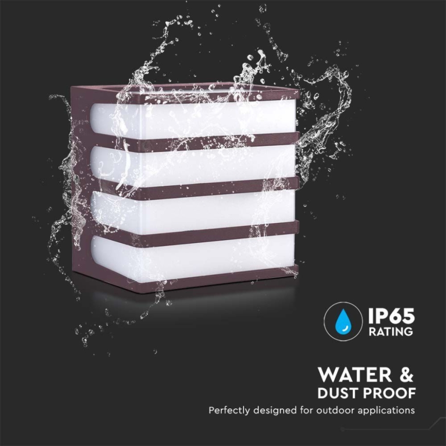 Iluminação de parede exterior LED LED/8W/230V IP65 3000K castanho