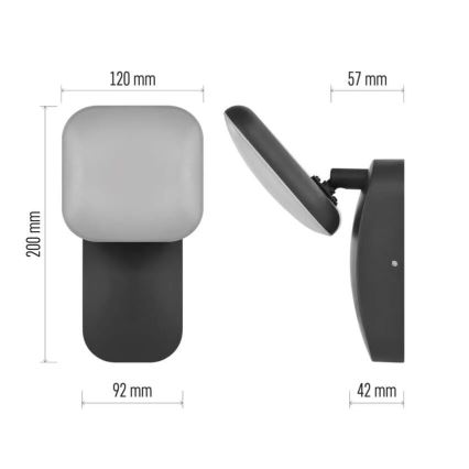 Iluminação de parede exterior LED NIKA LED/12,5W/230V IP44
