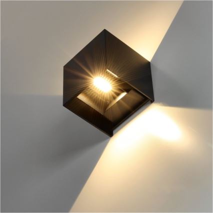 Iluminação de parede exterior LED QUERK 2xLED/3W/230V 3000K IP54 preto