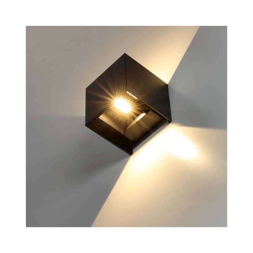 Iluminação de parede exterior LED QUERK 2xLED/3W/230V 3000K IP54 preto