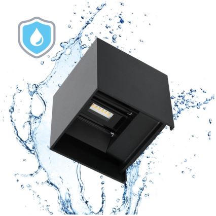 Iluminação de parede exterior LED QUERK 2xLED/3W/230V 3000K IP54 preto