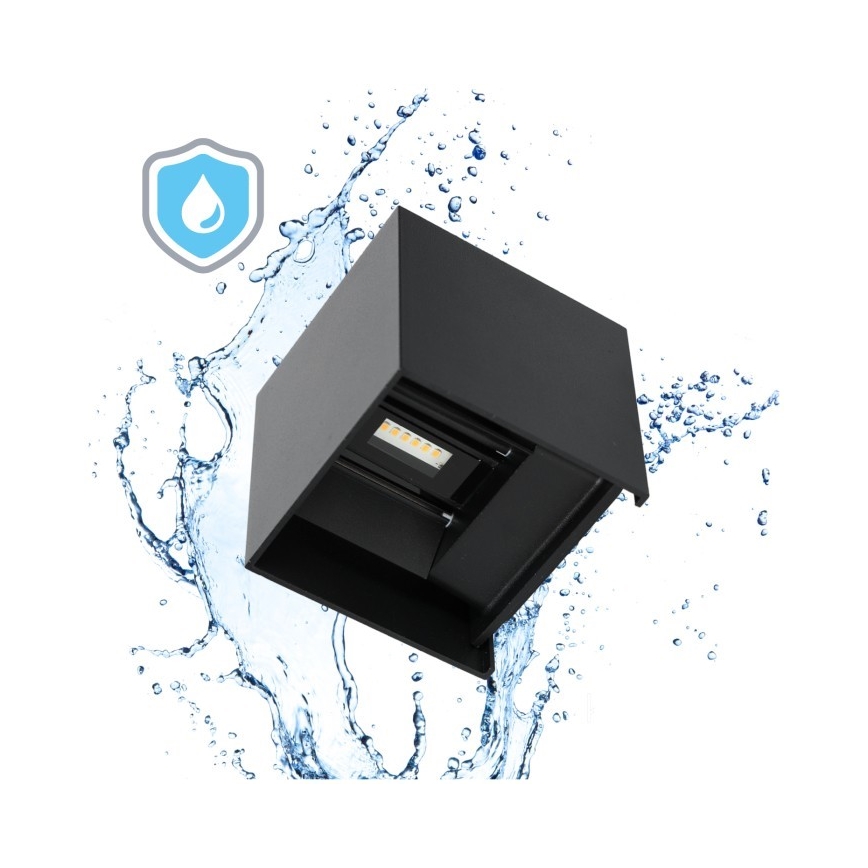 Iluminação de parede exterior LED QUERK 2xLED/3W/230V 3000K IP54 preto
